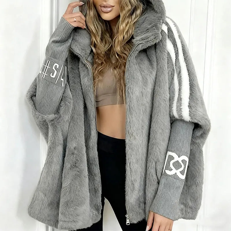 RADDUSA - Giacca in ecopelliccia con cappuccio