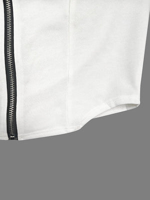 ALBIANO - Completo bianco o nero con stampa lettering e zip laterali