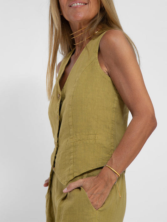 CHIARA - Completo Gilet e Pantaloni Palazzo in Vari Colori