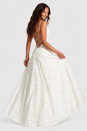 BIANCA - Abito elegante in pizzo floreale