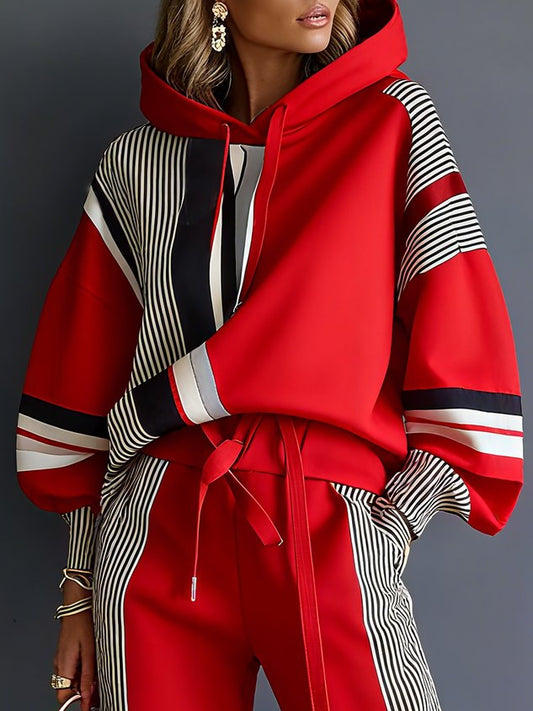 CORMANO - Felpa geometrica oversize rosso e verde