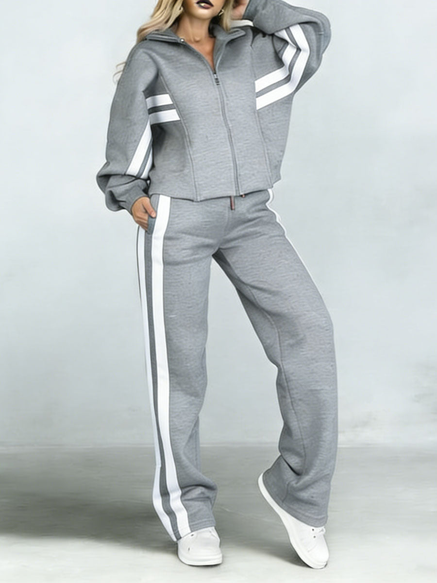 PETRIANO - Completo lino-cotone bicolore con camicia e pantaloni ampi