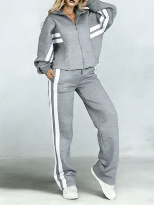 PETRIANO - Completo lino-cotone bicolore con camicia e pantaloni ampi