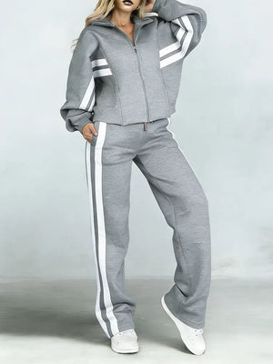 PETRIANO - Completo lino-cotone bicolore con camicia e pantaloni ampi
