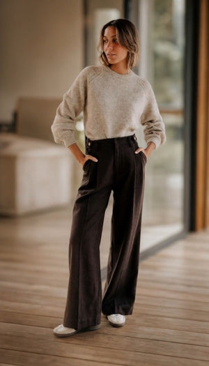 FIORENZA - Pantaloni marroni stile Austin