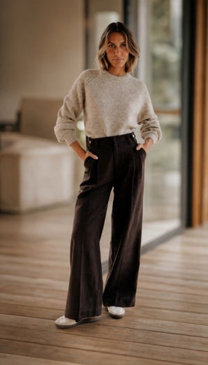 FIORENZA - Pantaloni marroni stile Austin