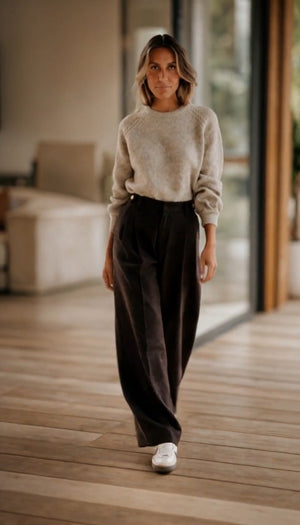 FIORENZA - Pantaloni marroni stile Austin