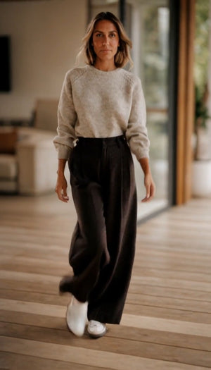 FIORENZA - Pantaloni marroni stile Austin