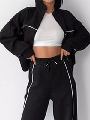CASABONA - Completo Plus Size con Zip, Top e Pantaloni