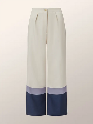 FOLLONICA - Pantaloni Wide Leg Color Block Urban