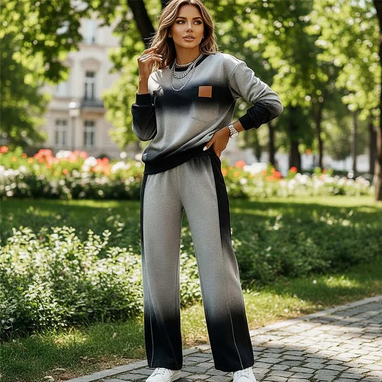 GIULIA - Completo donna top e pantaloni casual sfumato