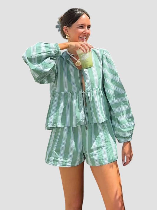 ULIA - Coordinato moda verde e rosa
