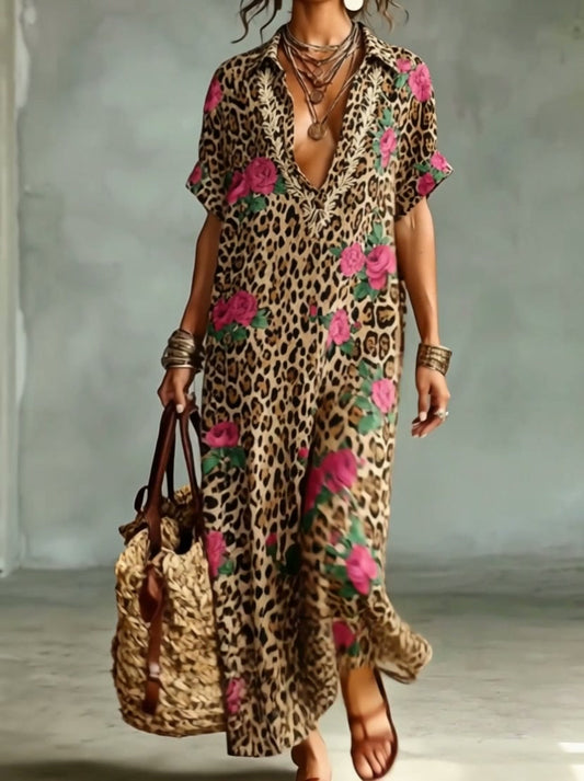 SARACENA - Maxi dress boho in cotone e lino