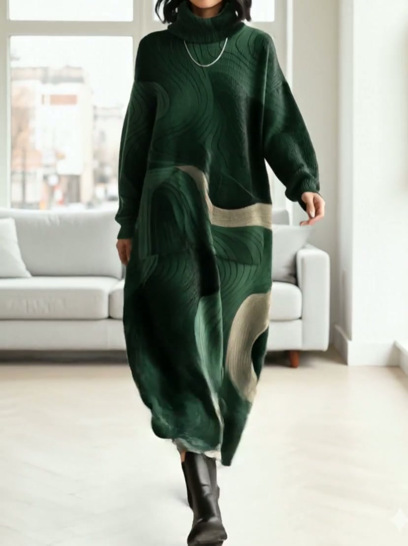 GURRO - Abito in maglia multicolor con stampa ondulata