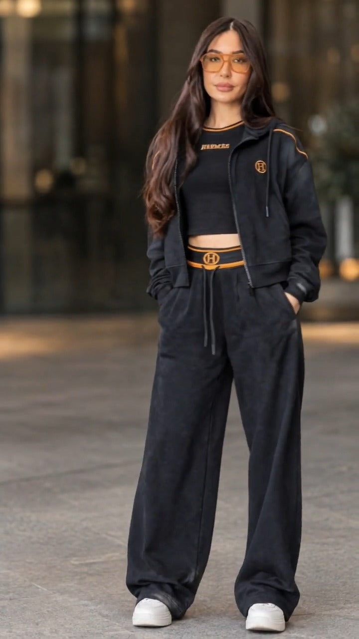 POZZALLO - Set due pezzi con felpa e pantaloni ampi per viaggi comodi ✨