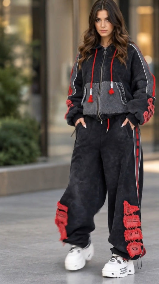 USSITA - Set due pezzi sportivo con frange audaci per look street ✨ — SHOT 1