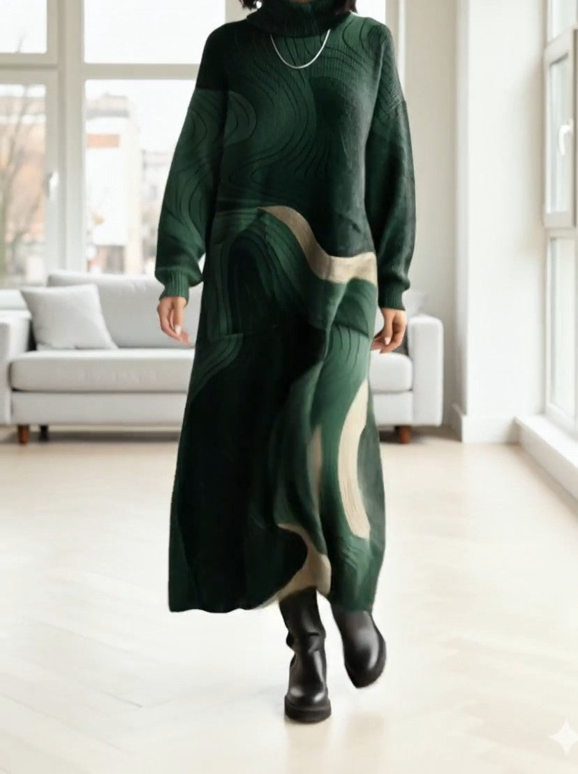 GURRO - Abito in maglia multicolor con stampa ondulata