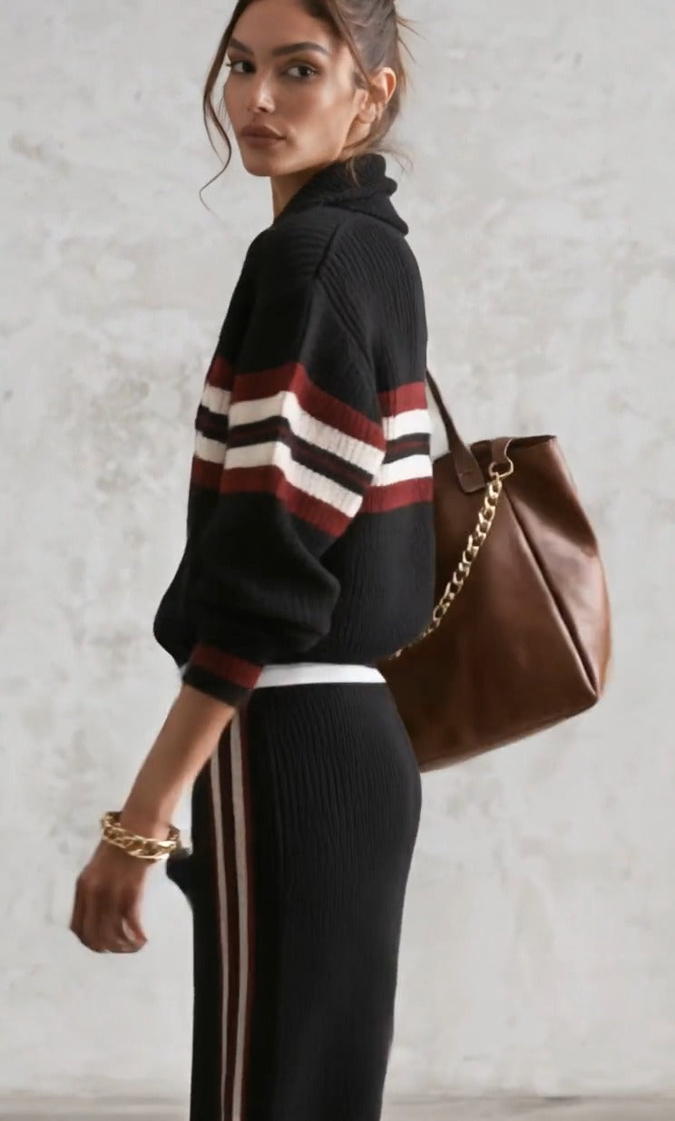 CARAPELLE - Set due pezzi in maglia a righe