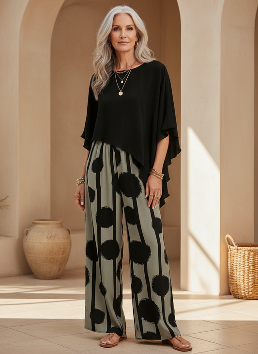 GIULIA - Set estivo nero e grigio rilassato