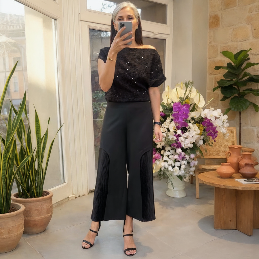 CHIARA - Set due pezzi elegante nero e blu