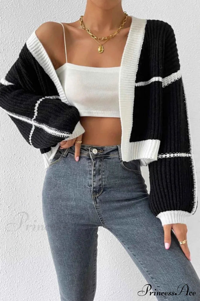 GOZZANO - Cardigan corto in maglia patchwork