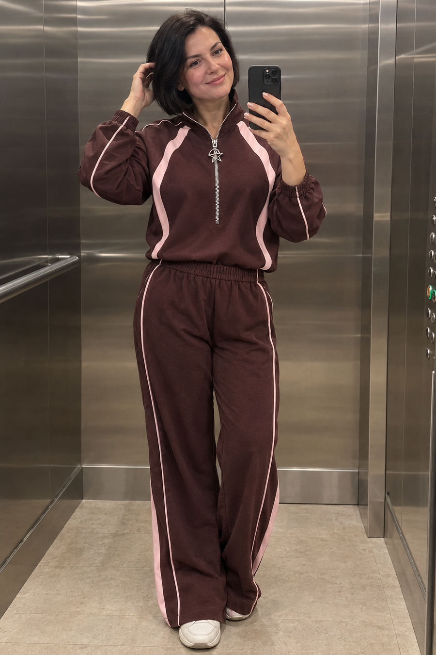 MONACO - Set due pezzi con zip e bande laterali per look urbani ✨