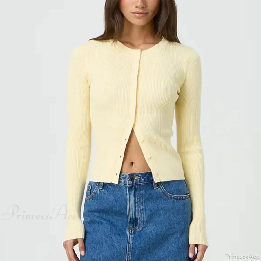 MAENZA - Cardigan slim a costine con bottoni