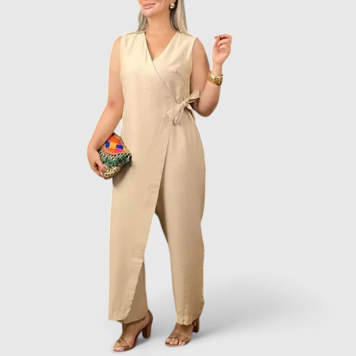 CHIARA - Tuta donna effetto wrap multicolore