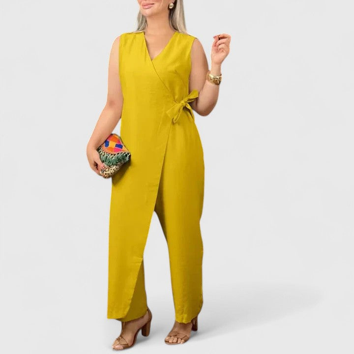 CHIARA - Tuta donna effetto wrap multicolore