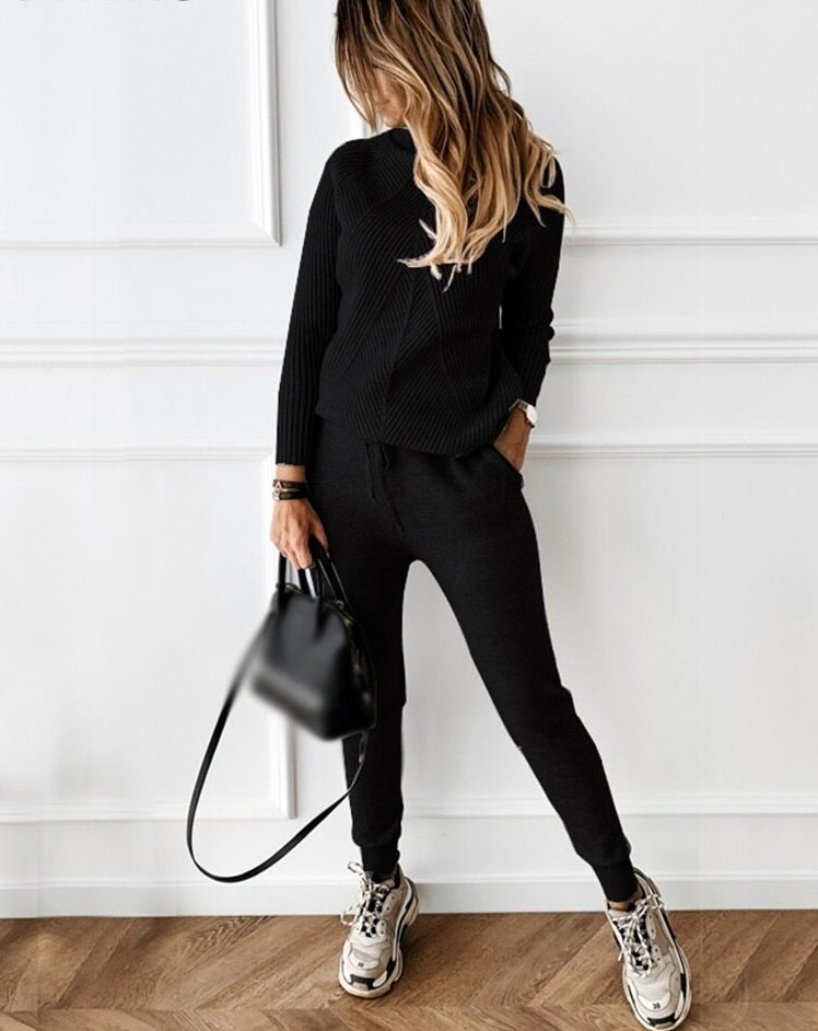 GIULIA - Completo 2 Pezzi in Maglia a Costine Donna