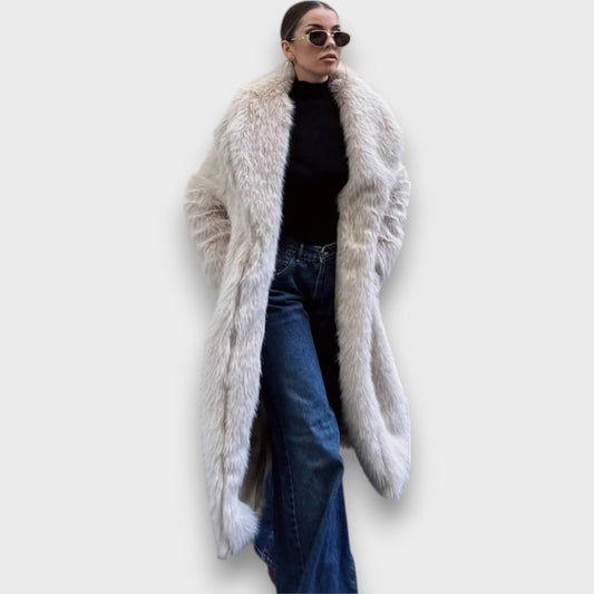 DIGNANO - Liviane – Cappotto maxi in pelliccia sintetica con flair couture