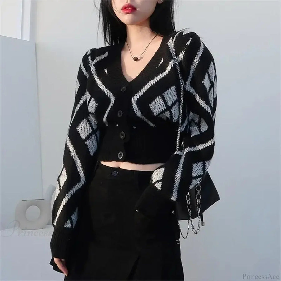 BIVONA - Cardigan stampato con scollo a V