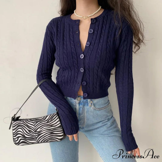 BIRORI - Cardigan slim in maglia a maniche lunghe