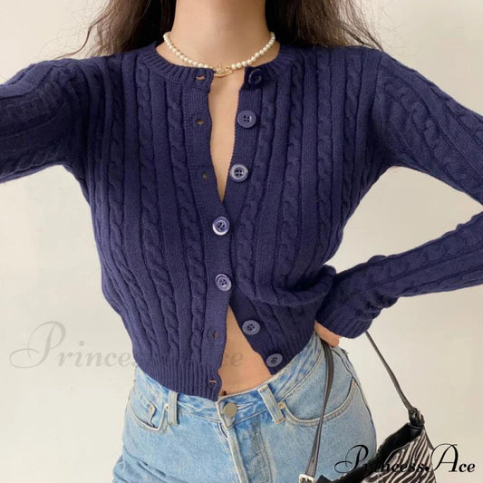 BIRORI - Cardigan slim in maglia a maniche lunghe